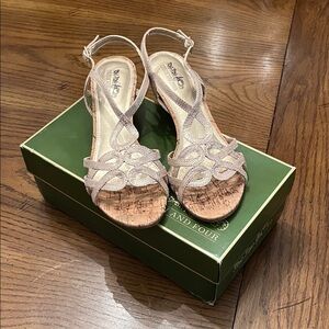 Coach and Four Beige Strappy Sandals, size 8